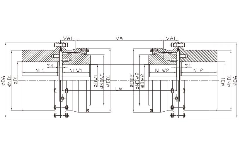 G W J with intermediate shaft